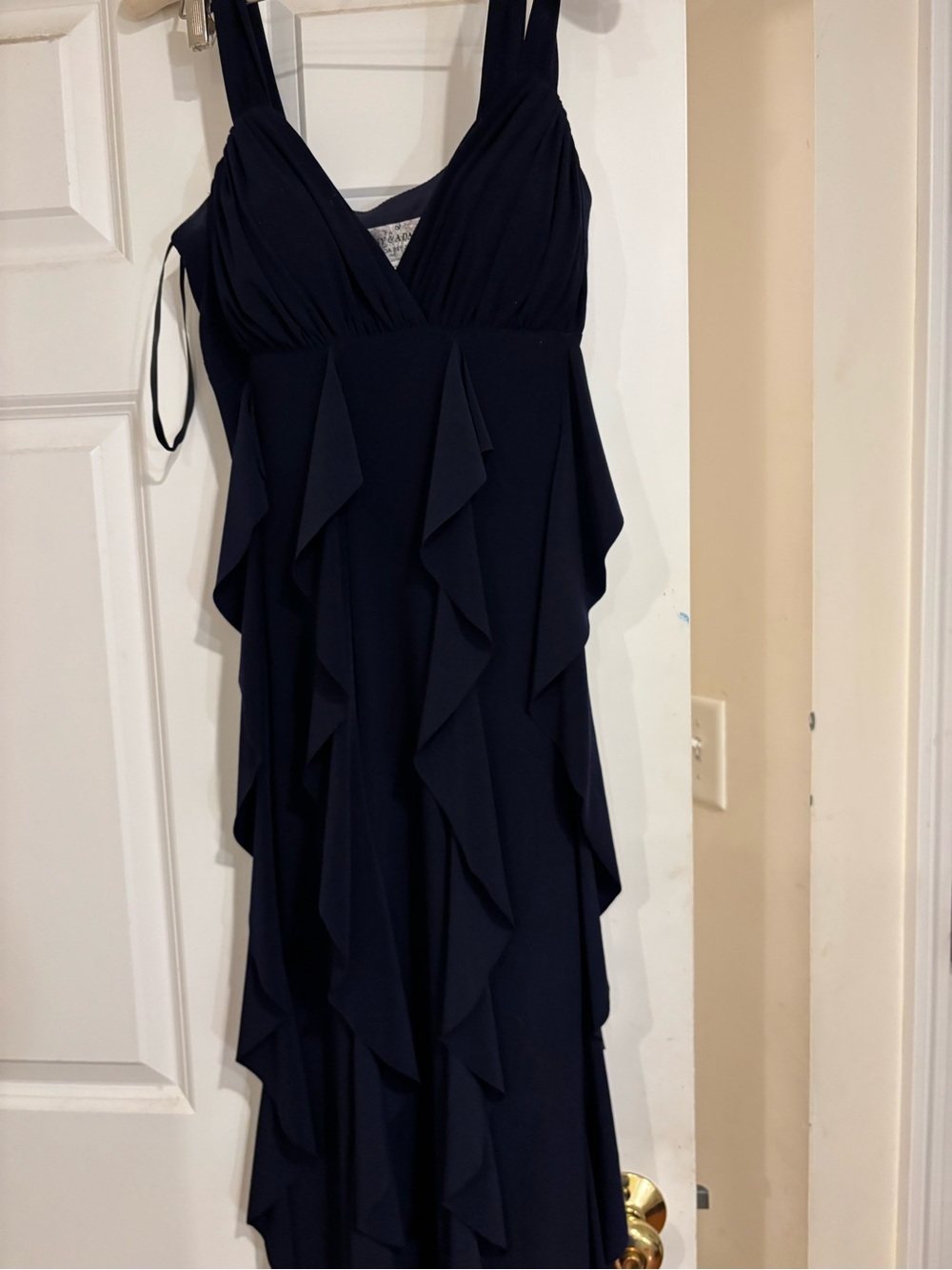 Women’s Navy Ruffle V-Neck Dress Betsy and Adam